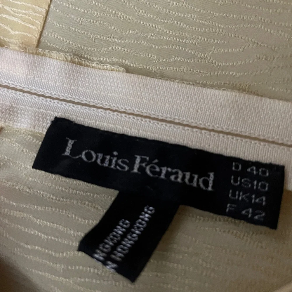 Beautiful silk, bow tie blouse in soft yellow. Louis Feraud, size 10 - Picture 6 of 6